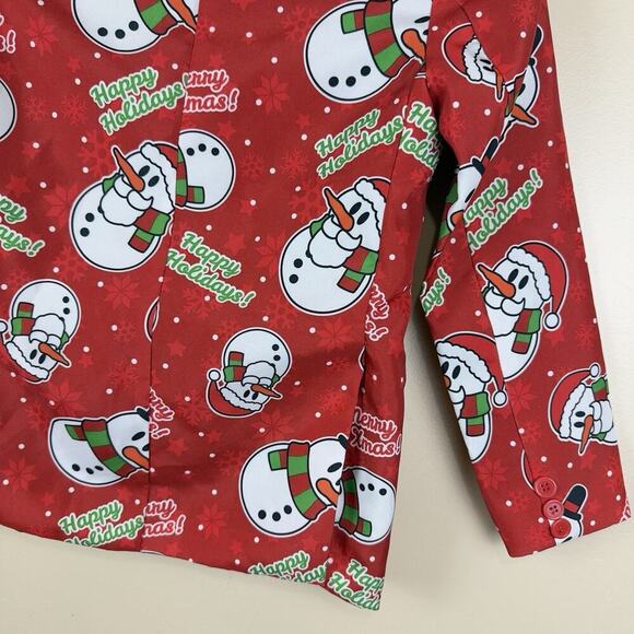 Suitmeister Boys’ M Christmas Blazer – Fun Holiday Party Jacket, Snowman Print - Picture 7 of 13